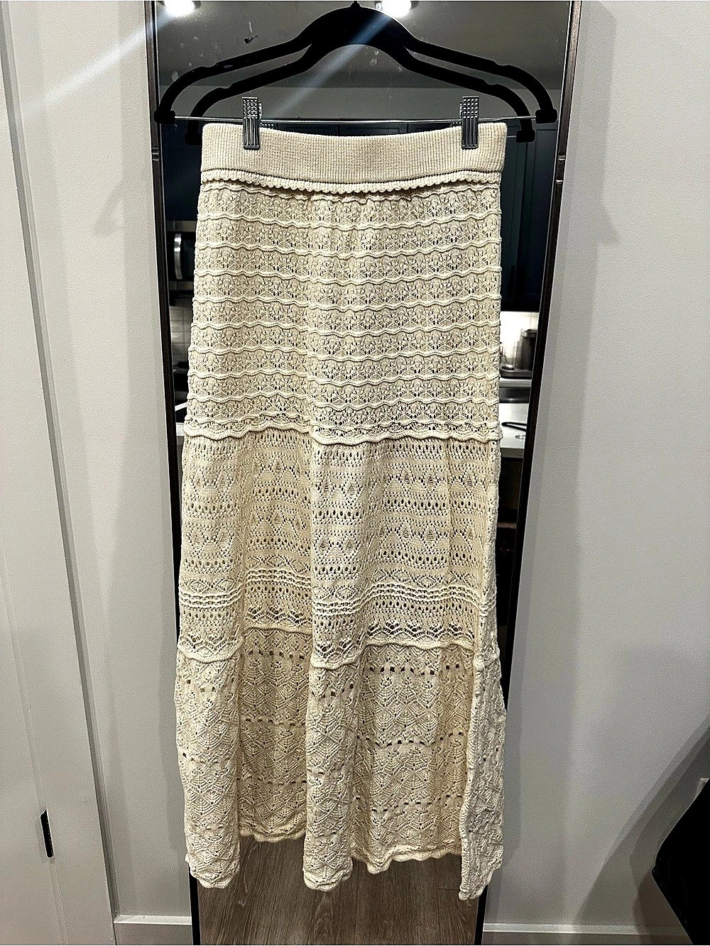 ba&sh Josh Crochet Maxi Skirt Cream Medium - Picture 2 of 4